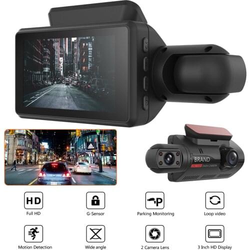 FHD 1080P Car DVR Camera Driving Recorder Motion Detection Dual Video Recorders Vehicle Infrared Night Vision Driving Recorder