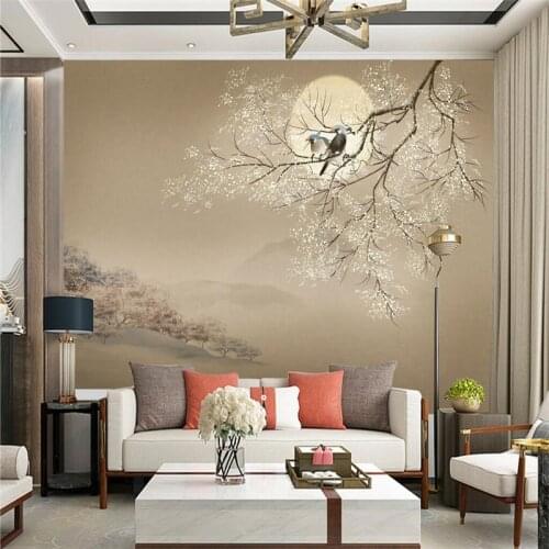 Beibehang custom Flower bird brown photo wall paper home decor living room bedroom decoration mural wall sticker TV background