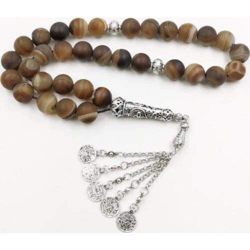 Big Tasbih Natural agates stone 33 Prayer bead misbaha Special Rosary Muslim Accessories jewelry bracelet islamic gifts