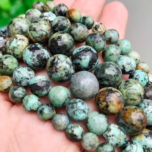 4/6/8/10mm Faceted Natural Africa Turquoises Loose Spacer Stone Beads For Jewelry Making Diy Bracelet Wholesale Bulk Beads