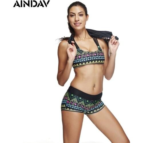 Brand Women Cute Pineapple Print Tankini with Boxer Shorts Sports Swimsuit 3 Pieces Suits Beach Bathing Suit Ladies Swimwear