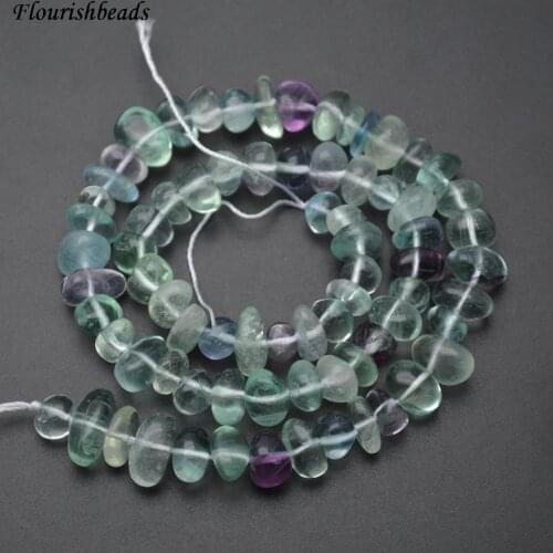 Natural Fluorite Stone 10mm Freeform Nugget Slice Spacer Loose Beads 5 strands per lot