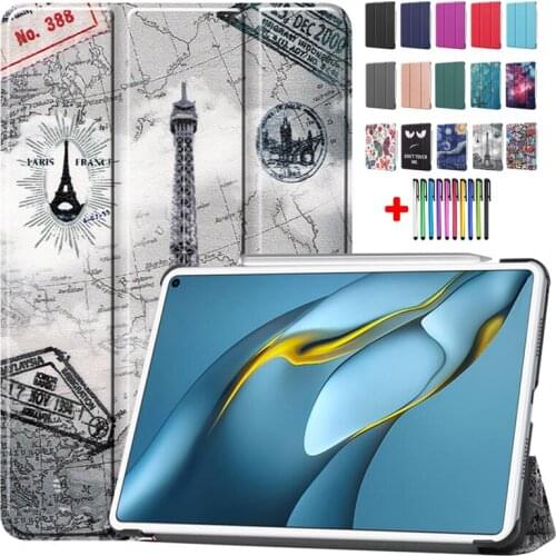 2021 Tablet For Huawei Matepad Pro 10.8 Case 2021 2019 Tri Folding Shockproof PU Leather Coque For Matepad Pro 10.8 inch Cover