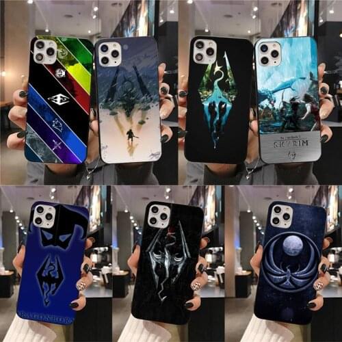 Video game Skyrim Logo Phone Case For iphone 12 11 Pro Max Mini XS Max 8 7 6 6S Plus X 5S SE 2020 XR cover