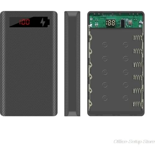 L6 LCD Display DIY 6x18650 Battery Case Power Bank Shell Portable External Box Without Battery Powerbank Protector A08 21
