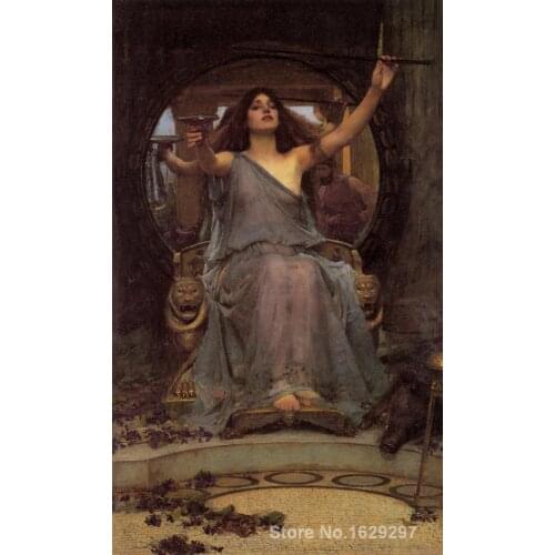Circe Offering the Cup to Ulysses by John William Waterhouse Canvas art Painting High quality Hand painted