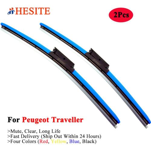 HESITE Colorful Windshield Wiper Blades For Peugeot Traveller Model 2016 2017 2018 2019 Car Accessories Hybrid Windscreen Wipers