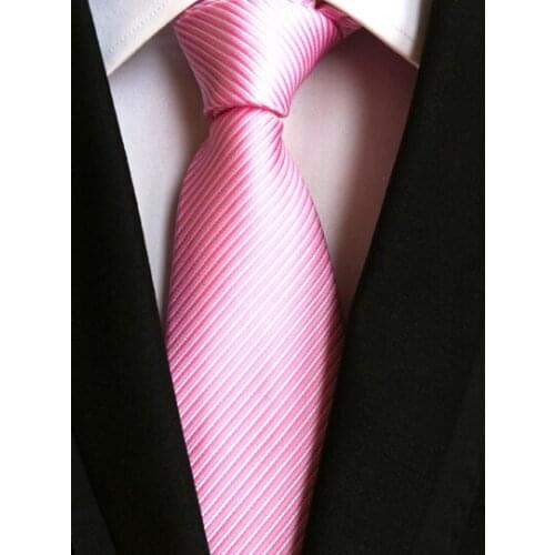 8cm Designer Striped Tie Popular Pink Stripes Necktie for Wedding Meeting