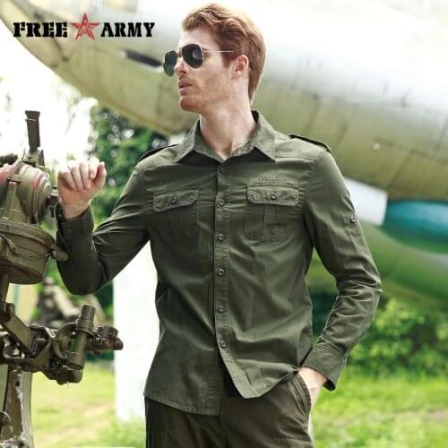 Мужские приталенные рубашки Free Army China At AliExpress