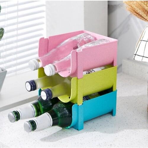 Hot Refrigerator Organizer 3-Layers Kitchen Rack Storage Shelf for Can Beer Wine Bottle Fridge Organizer Shelves