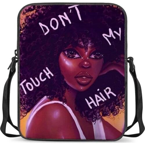 HYCOOL Funny Words African Black Girl Print Cross-Body Bags for Women School Kids Book Bags Ladies Casual Travel Shoulder Bag