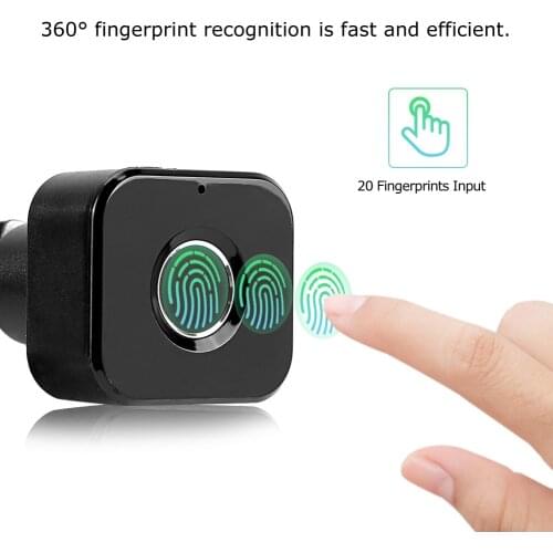 360 Degrees Fingerprint Recognition Intelligent Electronic Lock Cabinet Lock Smart Drawer Digital Safety Lock USB Charging