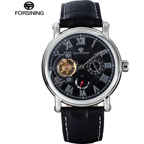FORSINING Classic Mens Watches Luxury Fashion Design Genuine Leather Top Brand Automatic Mechanical Men Watch