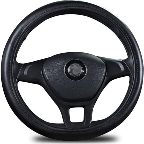 Leather Steering wheel Cover For Mercedes Benz GLK BMW g30 g38 39/40cm Covers on Steering funda volante For Mitsubishi Pajero