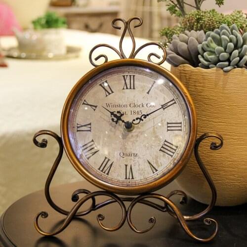 Creative Living Room Bedroom Silent Digital Clock Wrought Iron Metal Decorative Clock Clock