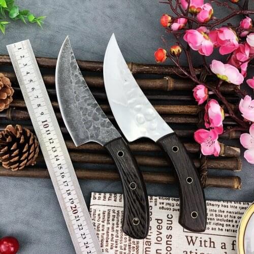 High Carbon Steel Forging Kitchen Knife Chef Knife With PU Sheath Cleaver Butcher Knife Wood Handle Sharp Boning Knife