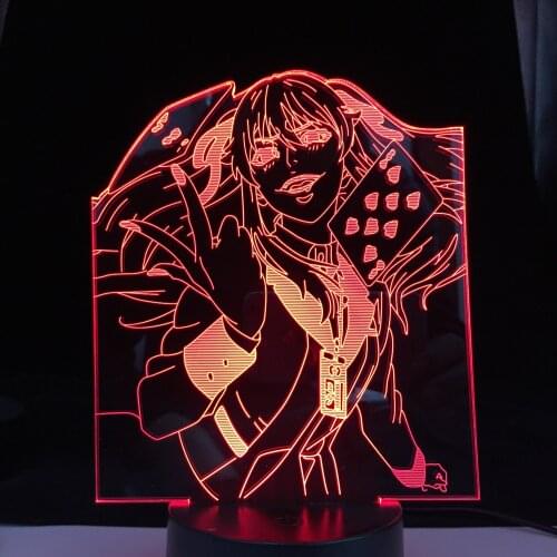 Kakegurui Lamp Jabami Yumeko From Compulsive Gambler Gift for Bedroom Decor Nightlight Japanese Waifu Anime 3D Led Night Light
