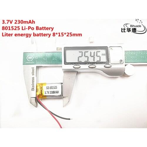 5pcs Liter energy battery Good Qulity 3.7V,230mAH,801525 Polymer lithium ion / Li-ion battery for TOY,POWER BANK,GPS,mp3,mp4