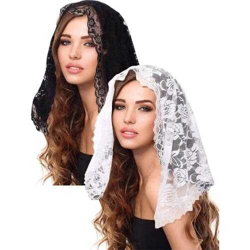 Fashion Female Ladies veil Tassel Shawls And Scarves Autumn Catholic Mantilla church Women Scarf Fashion Women Scarf