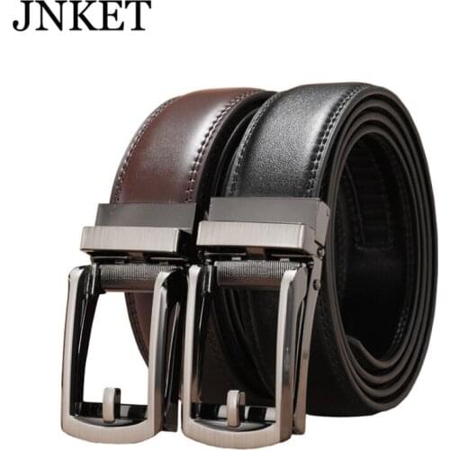 JNKET Fashion Mens Automatic Buckle Belt Genuine Leather Belt All-match Waist Belt Jeans Belts Business Cinturon Waistband