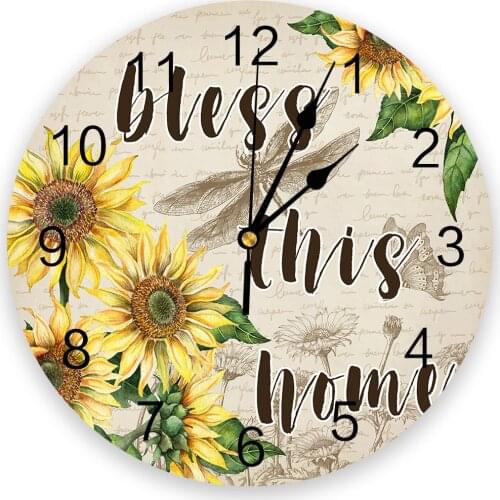 Sunflower Dragonfly Butterfly Modern Design Clocks Wall Watch Wall Hanging Art Creative Home Living Room Decor