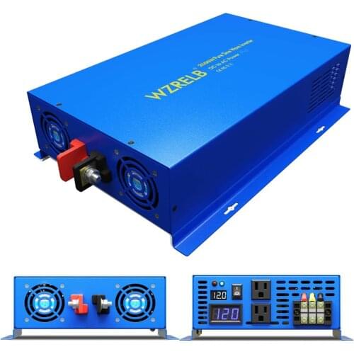 Pure Sine Wave Solar Inverter 2500W Generator Inverter 24V to 220V Battery Transformer 12V/48V DC to 120V/240V AC Remote Control