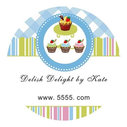 New Customize Adhesive Cupcakes Sticker / Label for Wedding / Baby Shower 3.8cm, D2