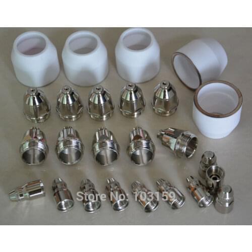 P80 Panasonic Torch Air Plasma Cutter Cutting Nozzles Tips 1.1+ Electrodes 25pcs