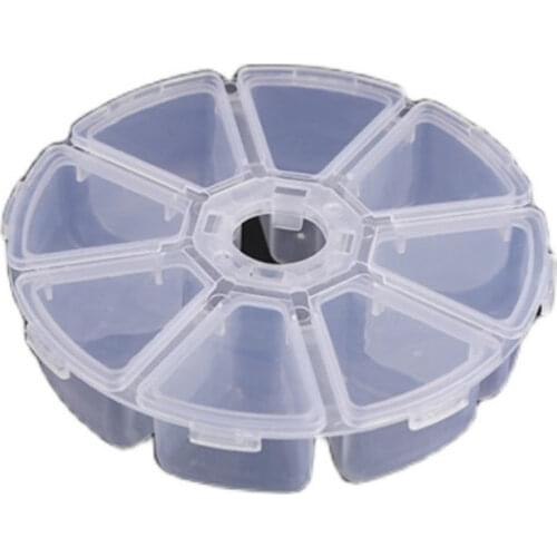 8 Interval Round Tools Cosmetic Jewelry Plastic Storage Box Small Items Management Manager