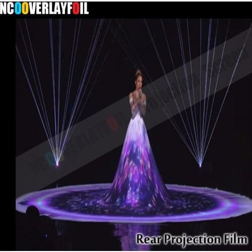 Free shipping 1x1.524 Meters Transparent Holographic film Rear Projection Film High definition and High contrast