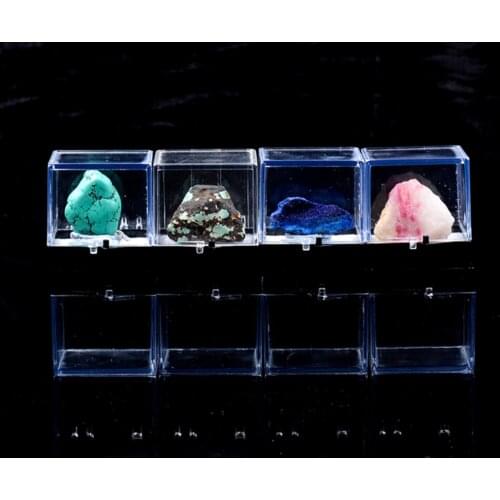 6.5x6.5x7cm Transparent Dustproof Display Case with Balck Base For Rock & Mineral Collection