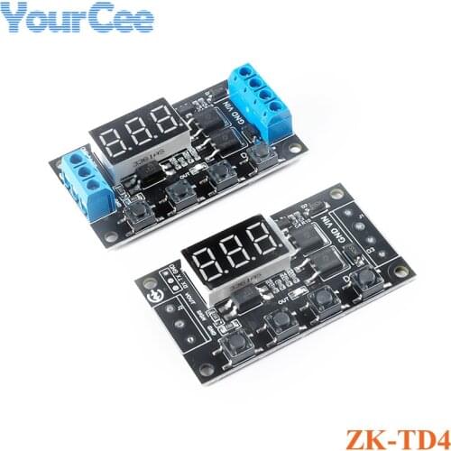 ZK-TD4 DC 5V-30V MOS Trigger Cycle Timer Delay Board Module Turn On/Off Relay Module with LED Digital Tube Display 0.1~999 min