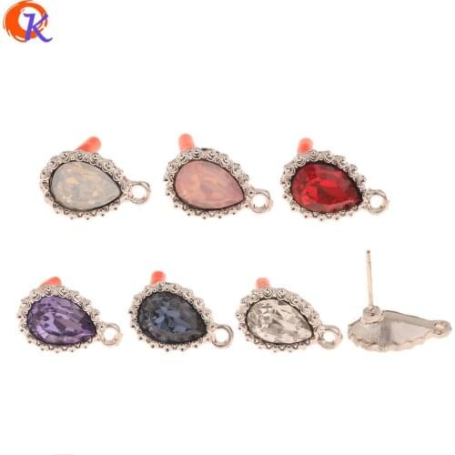 Cordial Design 50Pcs 10*16MM Jewelry Accessories/Rhinestone Earrings Stud/Soft Pin/Rhodium/Hand Made/DIY Part/Earring Findings