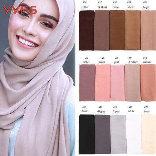 Bubble chiffon Luxurious Scarf Women 10pcs/lot Shawls Solid Colors Satin Hijab Muslim Long Scarves/scarf Female Moda 61 Color