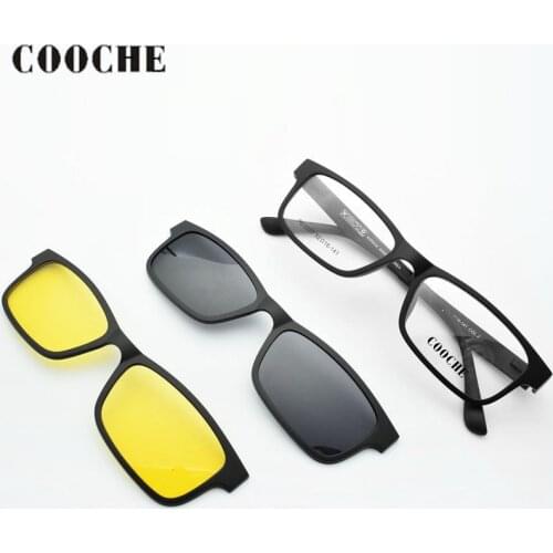 Ultra-light Small Glasses Frame Men and Women Match Magnet Clip Polarized Sunglasses Myopia Eyeglasses Narrow Face Matte Black