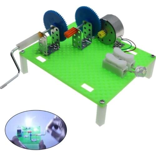 Creative DIY Science Hand Crank Generator Apparatus Kids Children Mounted Assembled Kits Teaching Physics Experiment