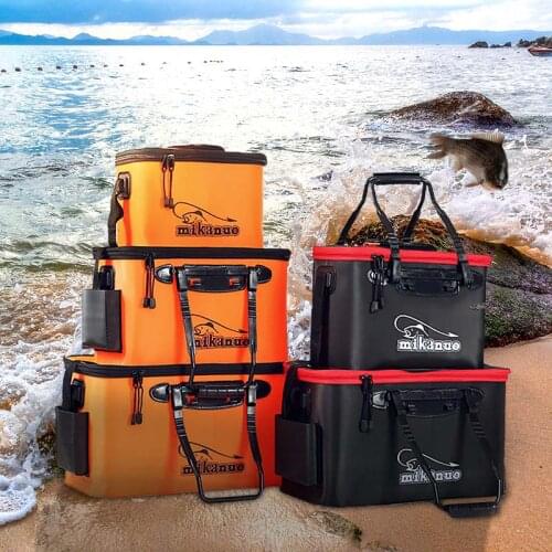 Outdoor Fishing Bag EVA Thicken Portable Fishing Box Multifunction Foldable Live Fish Camping Fishing Bucket With Oxygen Pump