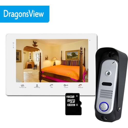 Dragonsview 7 Inch Video Door Phone Doorbell Intercom System 1200TVL MP3 MP4 Motion Detection Record Day Night Vision