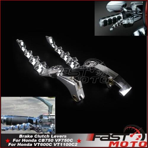 1 Pair Motorcycle Hand Levers Skull Skeleton Brake Clutch For Honda VT600 CB750 VF750 VT1300 VT1100 Shadow VLX 1991-2011