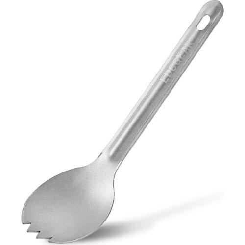 1PC Titanium Long Handle Fork spoon Light Titanium Alloy Spoon Outdoor Camping Tableware EDC Pocket Tools