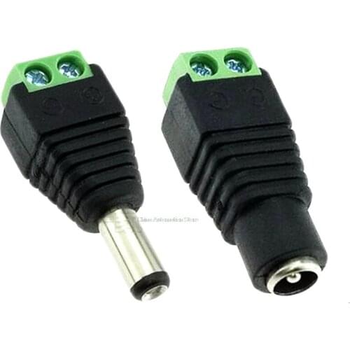 10Pair (5pcs female+5pcs male) Male Female 5.5 x 2.1mm DC Power 12V 24V Jack Adapter Connector Plug CCTV