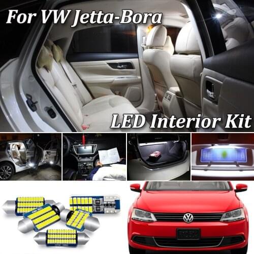 100% White Error Free LED bulb interior map dome light Kit For VW For Jetta For Bora For Vento 4 5 6 MK4 MK5 MK6 (1998-2016)