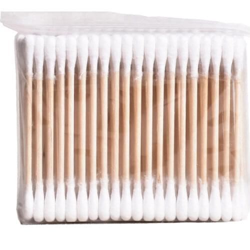 100pcs/ Pack Double Head Cotton Swabs Women Makeup Buds Tip for Medical Wood Sticks Nose Ears Cleaning Health Care Tools