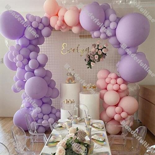 167pcs Macaron Purple Baby Pink Balloons Garland Arch Baby Shower Decoration Wedding Supplies Anniversary Birthday Party Decor