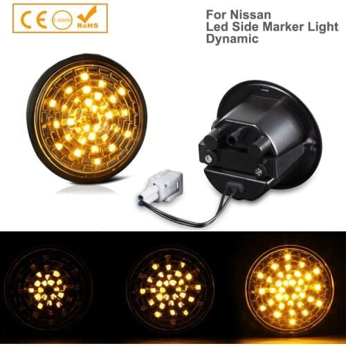 2Pcs Dynamic Car LED Side Marker Wing Indicator Light Turn Signal Lamps For Nissan 370 Z Coupe Nismo Roadster Z34 2009-2020