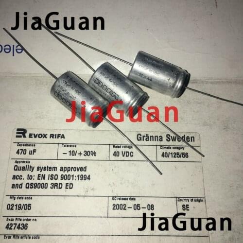 2PCS NEW RIFA PEG124 40V470UF 16x28MM HiFi Audio axial electrolytic capacitor PEG 124 470uF/40V Filter amplifier 40V 470uF