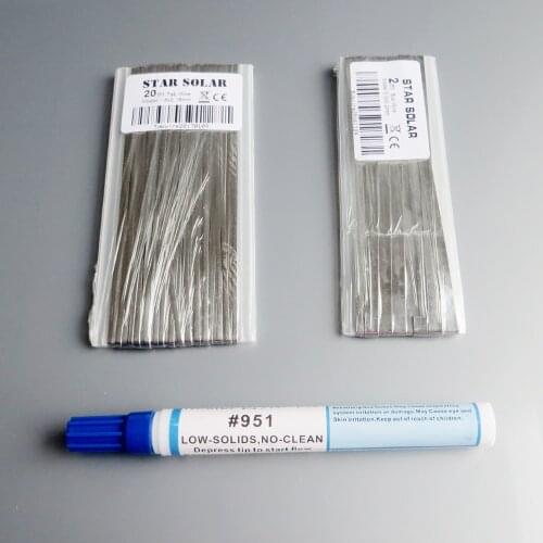 Hot sale 20M Tab wire + 2M Bus wire PV Ribbon Tabbing wire +1pc 951 10ml Soldering Rosin Flux Pen