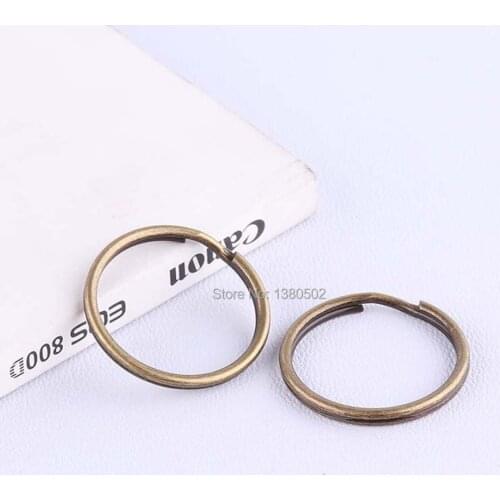 30pcs 10/20/25/30/31/39mm bronze color metal Split Key Rings key chain for bag decoration