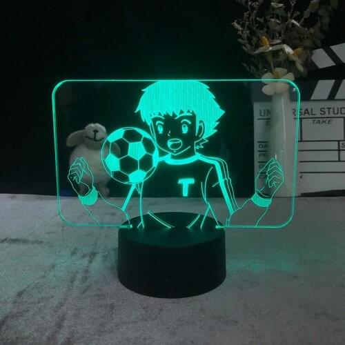 3D Night Light Alarm Clock Base Lamp Light Touch Sensor Lovely Gift Child Captain Tsubasa Ozora Tsubasa Japanese Anime Manga