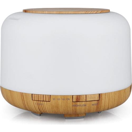 500 Ml Aromatherapy Diffuser Wood Grain Aroma Essential Oil Diffuser Ultrasonic Air Humidifier with Auto-off for Home Bedroom
